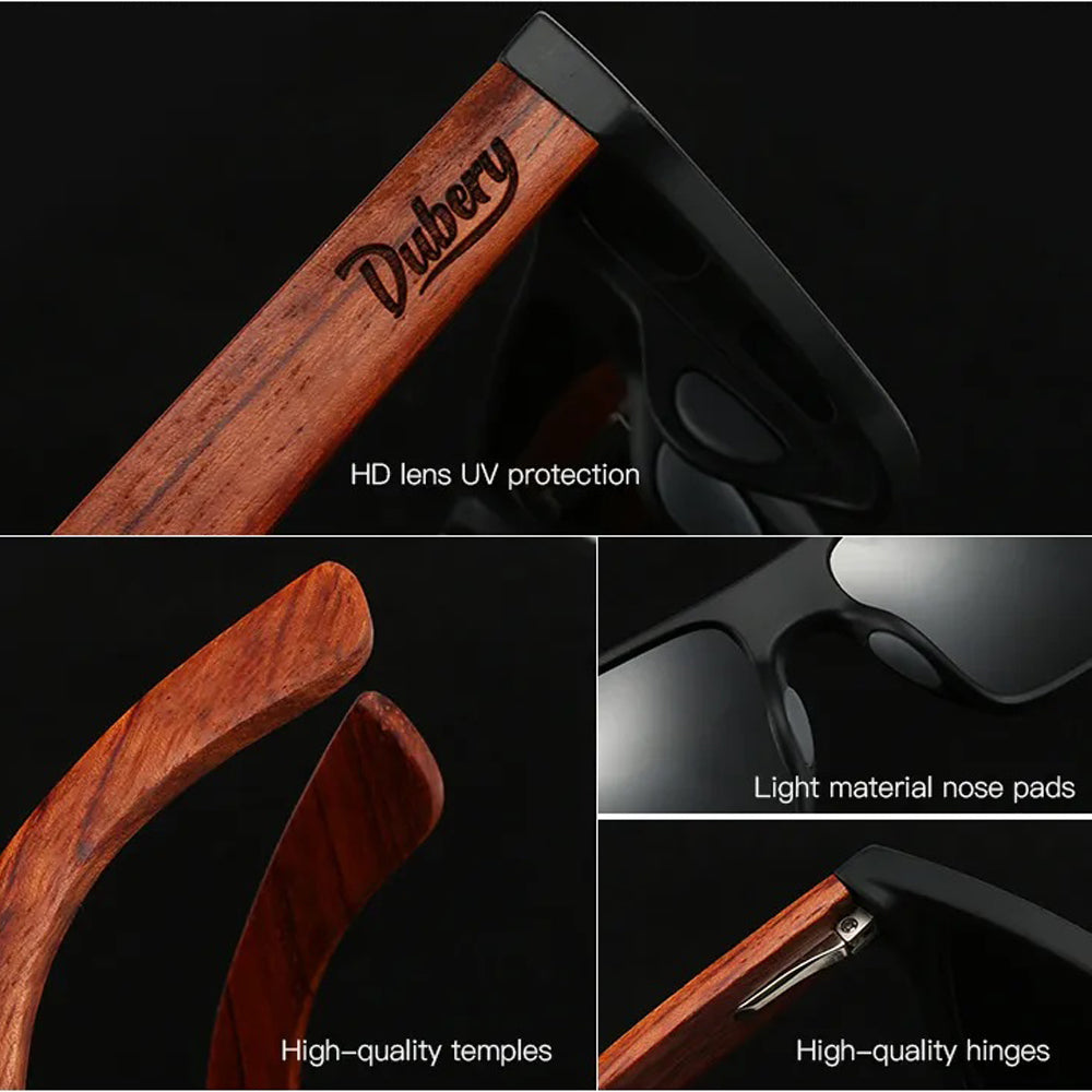 DUBERY D833 Polarised Sunglasses Wood - Black