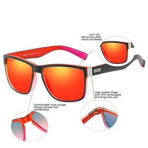 DUBERY D518 Polarised Sunglasses - Matt Black & Red