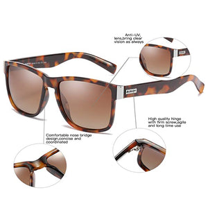 DUBERY D518 Polarised Sunglasses - Wayfarer Leopard