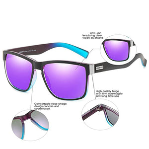 DUBERY D518 Polarised Sunglasses - Matt Black & Light Purple