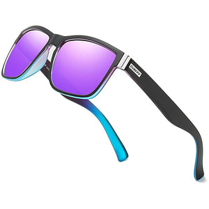 DUBERY D518 Polarised Sunglasses - Matt Black & Light Purple