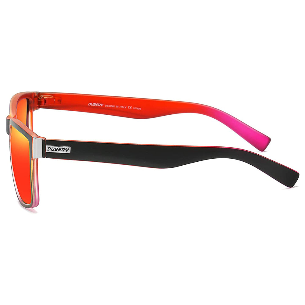 DUBERY D518 Polarised Sunglasses - Matt Black & Red