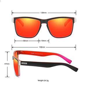 DUBERY D518 Polarised Sunglasses - Matt Black & Red