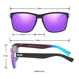 DUBERY D518 Polarised Sunglasses - Matt Black & Light Purple