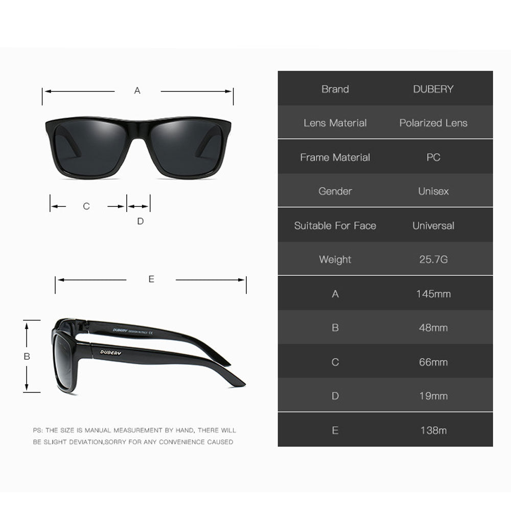 DUBERY D182 Polarised Sunglasses - Bright Black - MANBASE