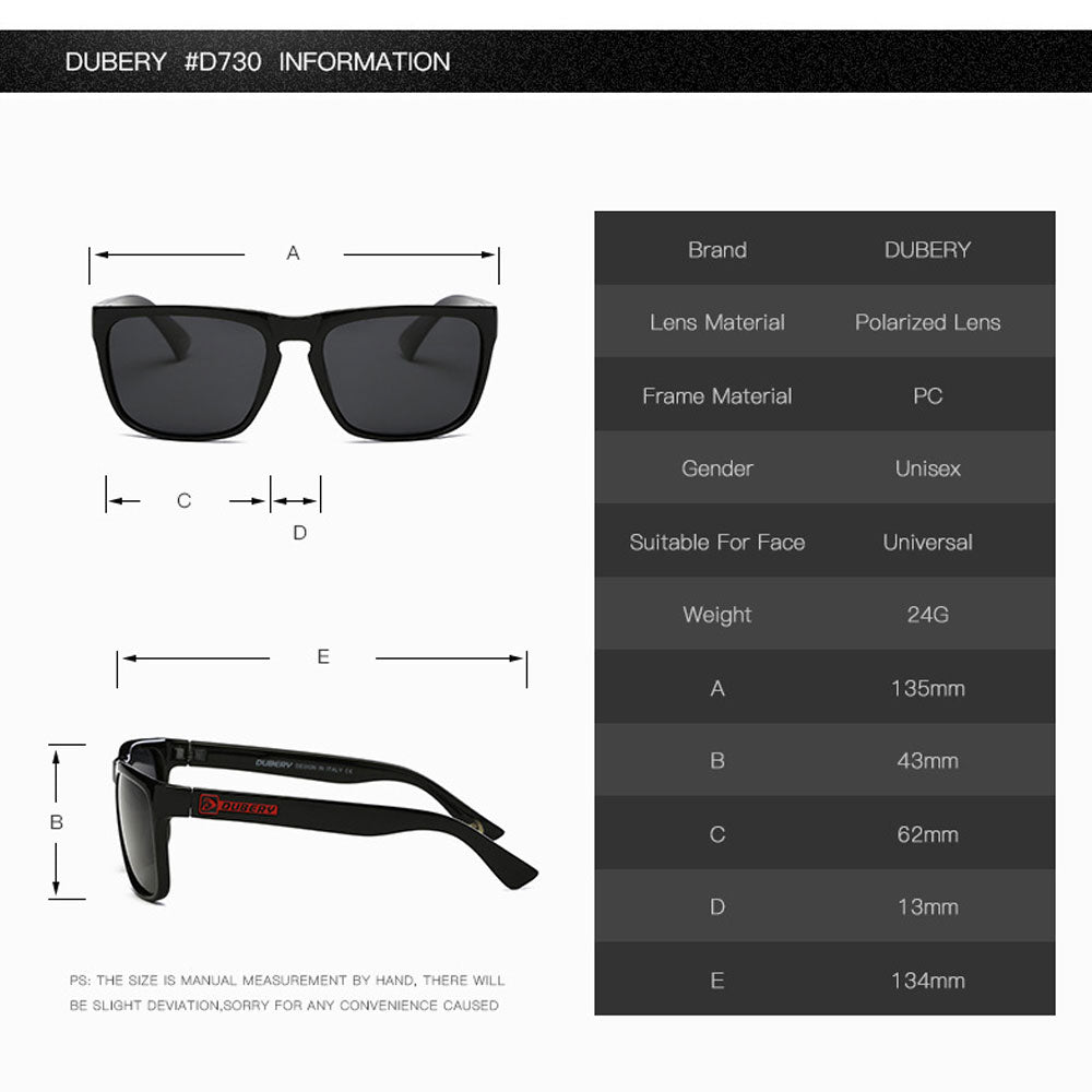 DUBERY D730 Polarised Sunglasses - Red - MANBASE