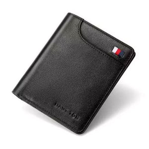 Hautton Black Leather Wallet - MANBASE