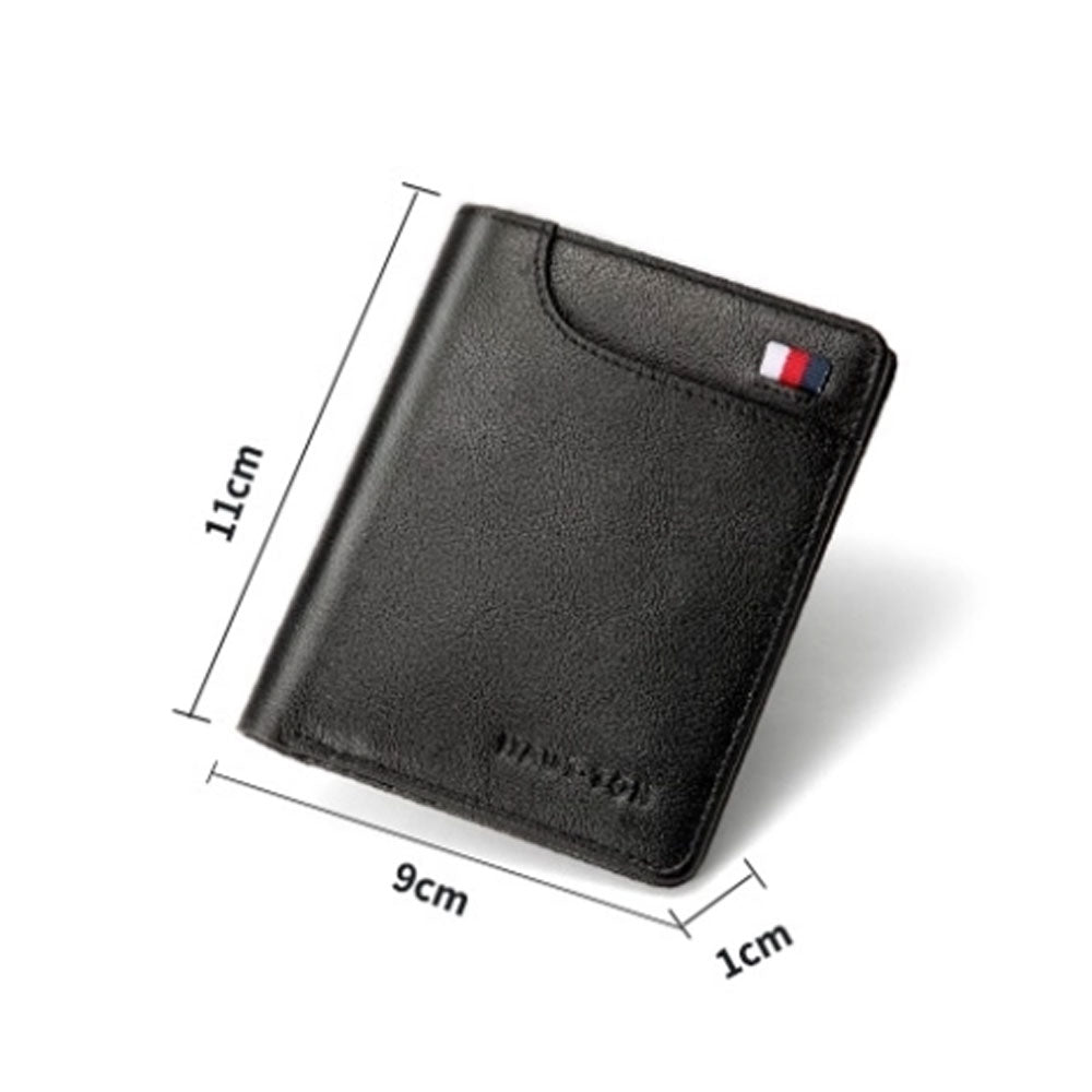 Hautton Black Leather Wallet - MANBASE